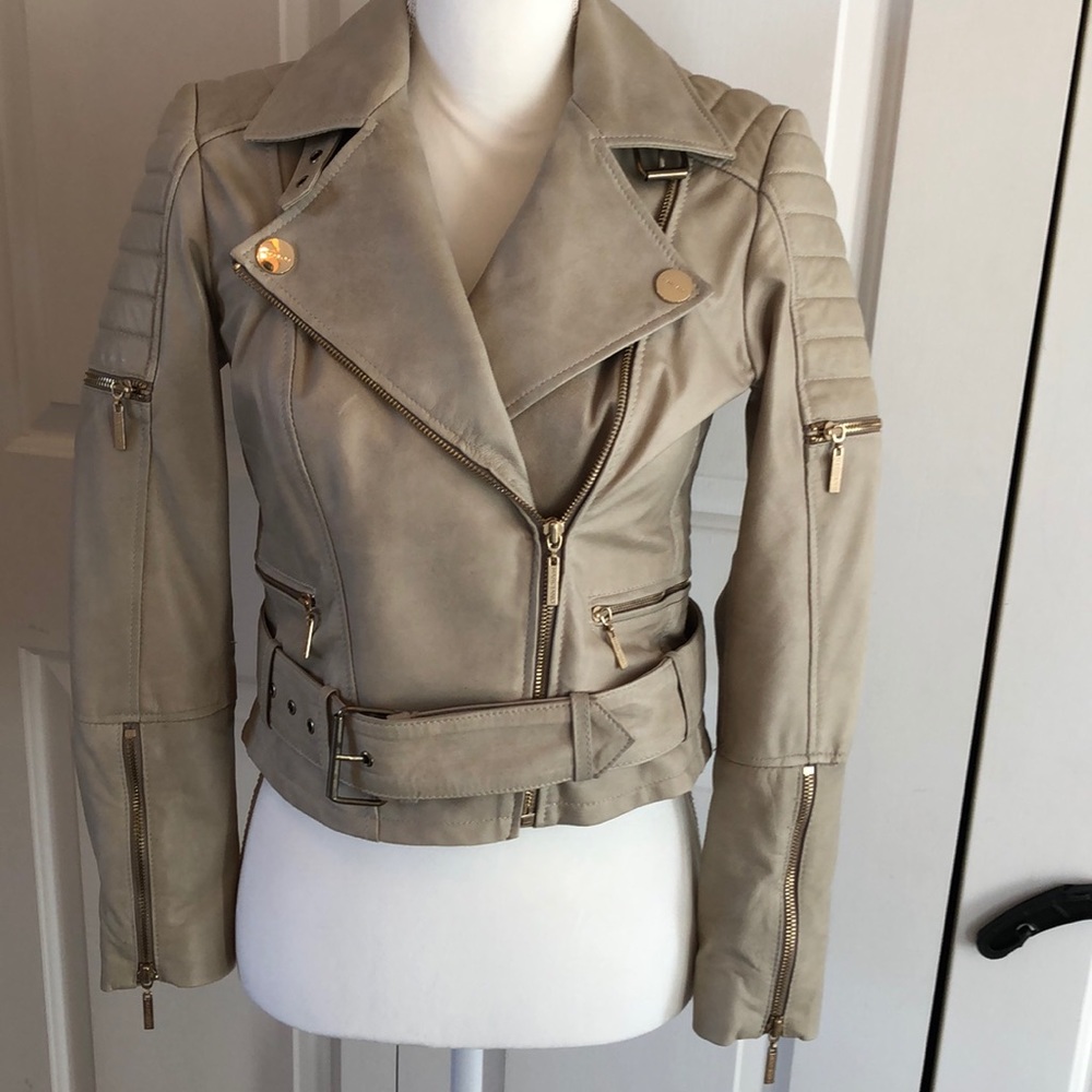 Marciano moto leather jacket.